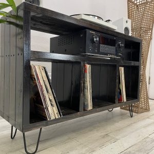 Record player stand - Ready to Ship Now! OnAnother Level- 48 inch Only this one available at this price Classic Black Stain for Lps