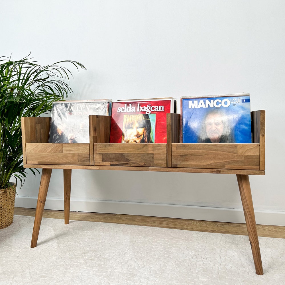 Walnut Vinyl Console, Vinyl Display, Vinyl Holder - Image 4