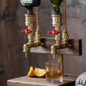 Industrial Steampunk Whiskey Dispenser - Unique Bachelor Party Favor, Home Bar Decor, Liquor Stand, Alcohol Gift Ideas, Gifts For Men
