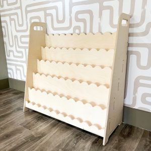 il_1000x1000.5927083588_swo5.jpg Scalloped Bookshelf Montessori Shelf Minimalist Design gift for toddler gift for 2 year old Childrens Furniture Playroom Decor- ROY