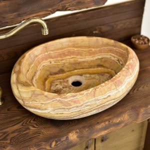 Bathroom Sink Marble Onxy Stone Handmade Vanity Marble Vessel Bowl Onyx Sink Stone Oval Sink, Kitchen Sink Colorful Patterned Marble Stone