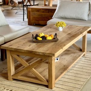 Reclaimed Coffee Table with Storage, Rustic Reclaimed Oak Furniture, Solid Oak Table Farmhouse, Rustic Coffee Table Wood with Storage