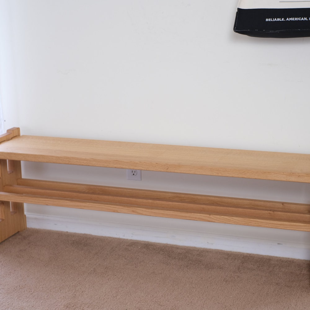 Shoes Bench Shoe Rack Bench Entryway Shoe Rack Storage Bench with Shelf Solid Wood Bench Oak Shoe Bench, Custom Gift - Image 9