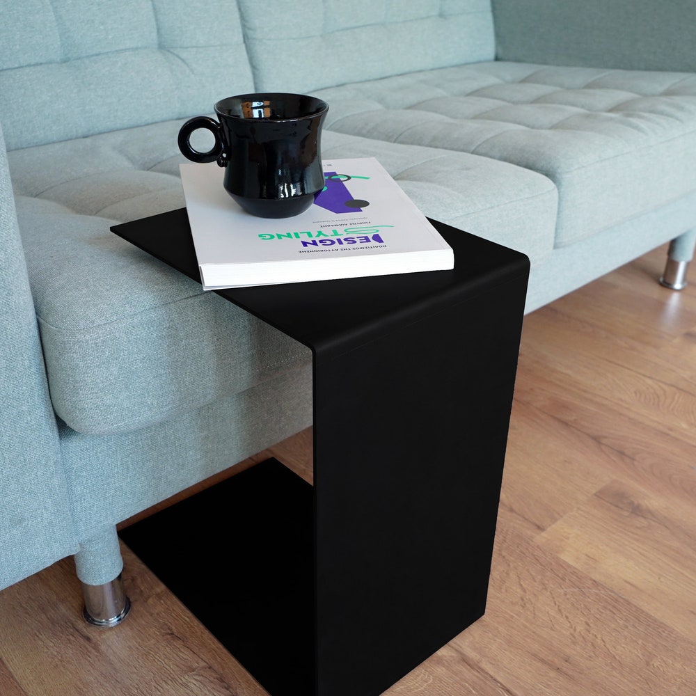 Black C Side Table | Metal Coffee Table | C Table | Black Coffee Table - Image 9