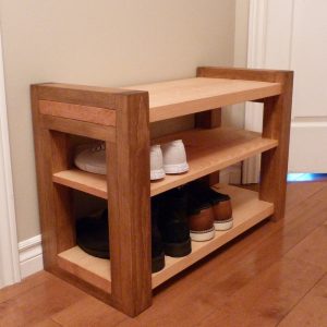 30 inches Rustic Entryway Bench, Modern Entryway Bench, Bench Storage, Shoe Organizer, Entryway Bench, Shoe Bench Wood