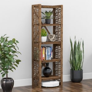 Etagere Bookshelf, Bookcase, Book Shelf, Wooden Bookshelves (19.5"w 12"d) Hexagonica