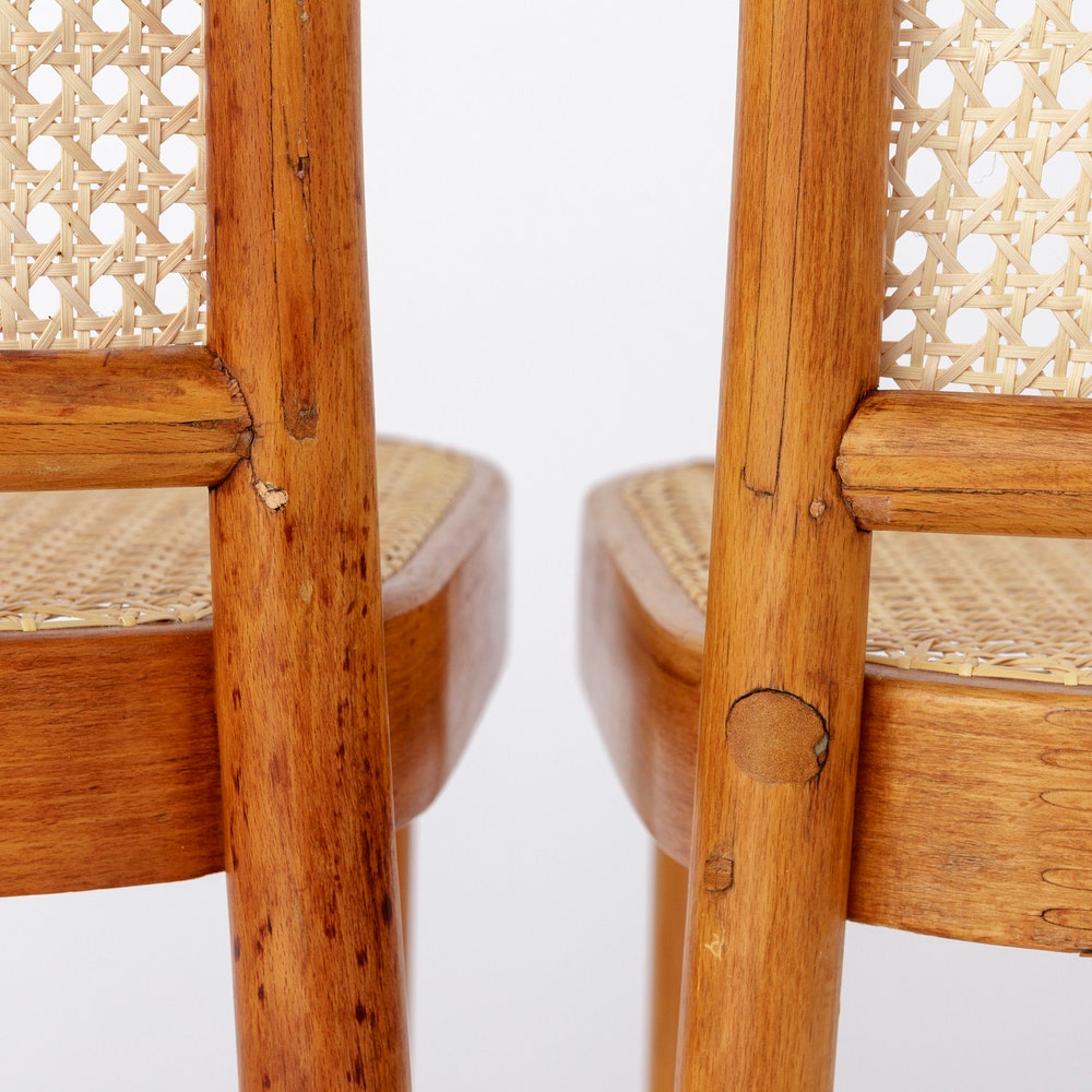 Pair of Bentwood Chairs by Ligna – 1960s-70s Czechoslovakian Design, Beech Wood Frame, Viennese Weaving, Totally up to 6 chairs available - Image 9