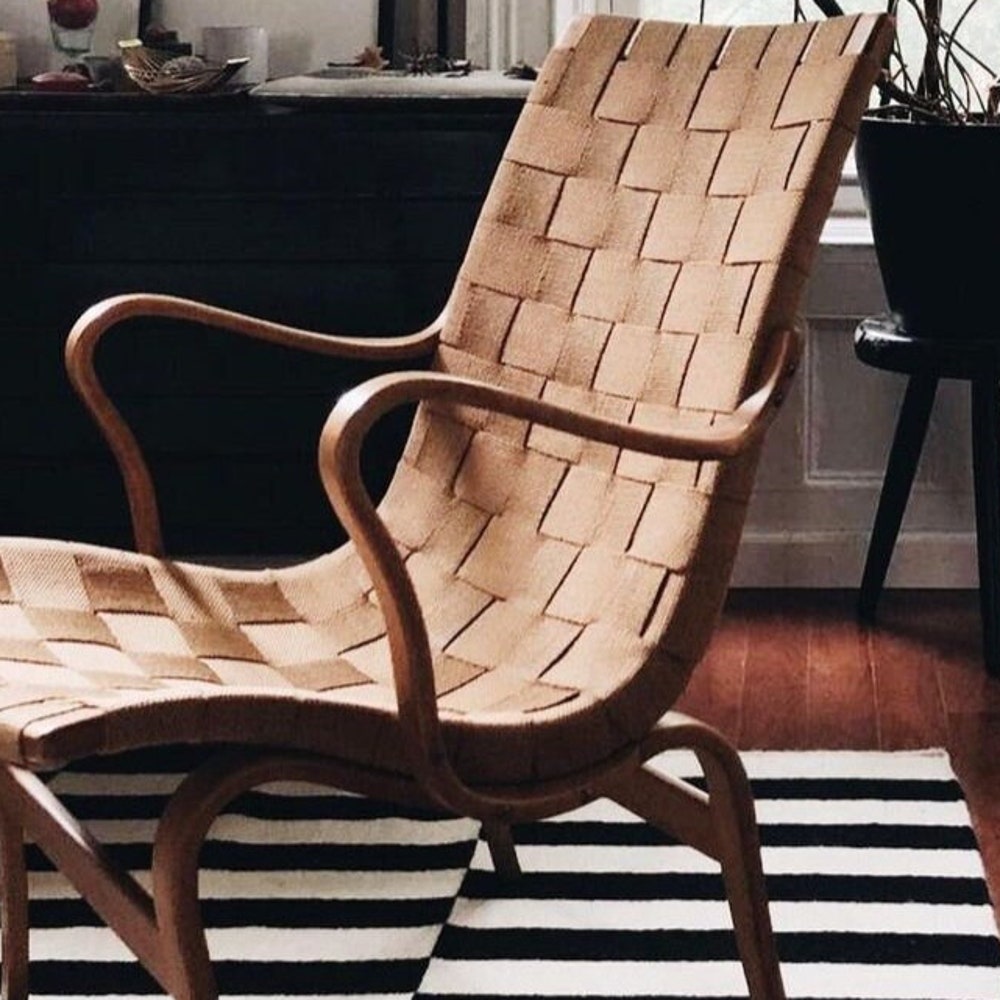 Bruno Mathsson chair mid century lounge chair wood bentwood chair Scandinavian chair birch chair wowen seat mcm chair modernist lounge chair - Image 8