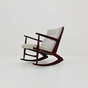 Danish Rocking Chair by Soren Georg Jensen With Teddy Fabric, 1950s