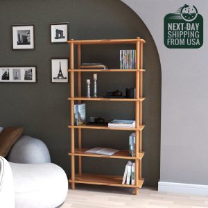 il_1000x1000.5972685194_2uqt.jpg 6-Shelves Custom-Designed Solid Wood Office Bookcase, Customizable-Sized Bookshelves For Living Room, Object Display and Library Unit