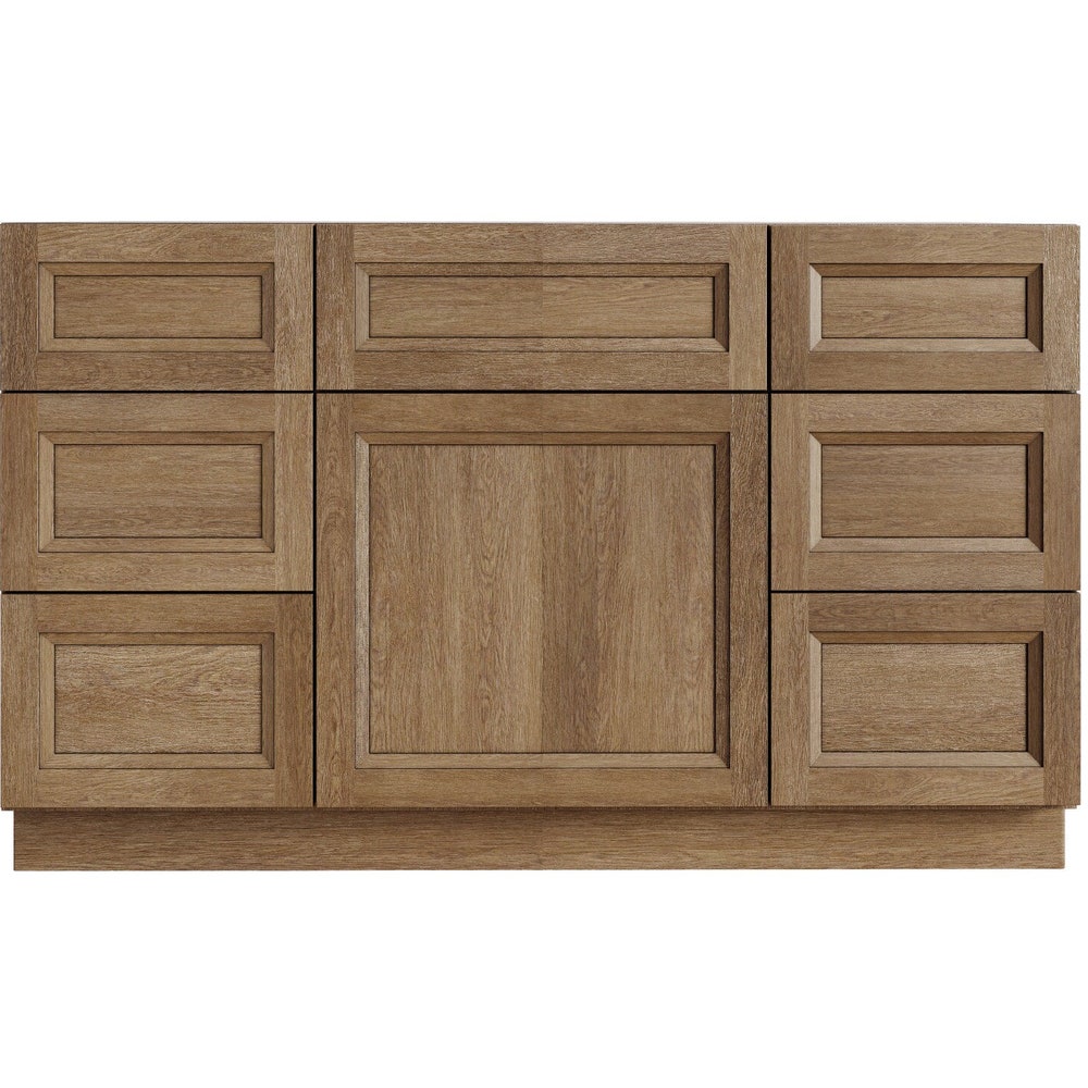 42" Bathroom Vanity for Single Sink, Brown Toffee Stained Wood Bathroom Furniture with Drawers, Traditional Comtemporary Bath Cabinet