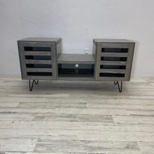 Sonos Speaker Stand Ready to ship 45 inch drop set with modern doors in classic gray