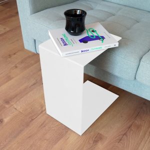 Sofa Table | Metal Coffee Table | White C Table | C Shaped Metal Coffee Table