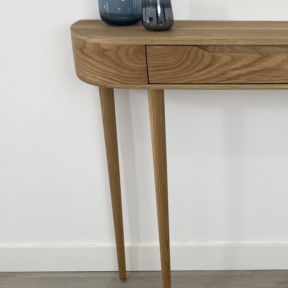 Narrow console table in solid American Oak or Walnut. - Image 4