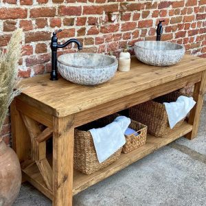 Rustic Wood Bathroom Vanity Reclaimed Wood, Bathroom Wood Vanity Double Sink, Bathroom Rustic Vanity Farmhouse