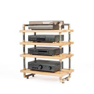 Lp Turntable Storage, Handmade Record Player Stand, Industrial Vinyl Table, Media Hifi TV Unit