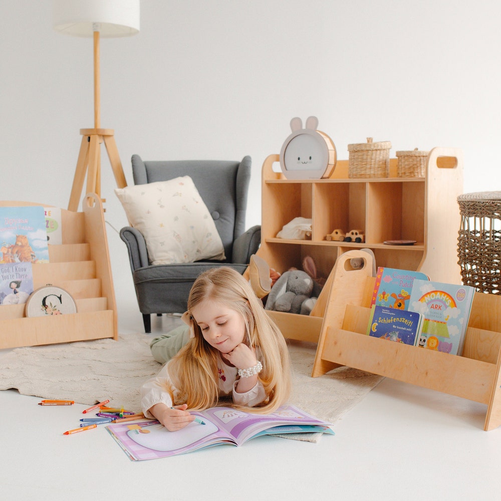 Montessori-Inspired Toy Storage Shelf - Handmade Kids Room Organizer, Montessori furniture, Toddler bookshelf, Classroom open shelf - Image 4