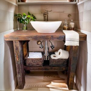 Handcrafted Bathroom Rustic Vanity with Reclaimed Wood - Solid Farmhouse Decor for Your Bathroom Countertop, Gift for Her/Woman