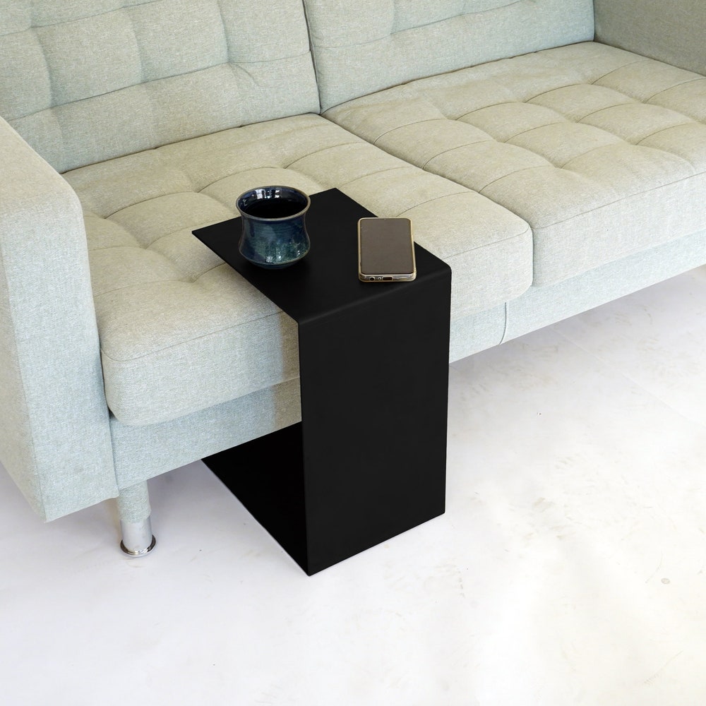 Black C Side Table | Metal Coffee Table | C Table | Black Coffee Table - Image 4