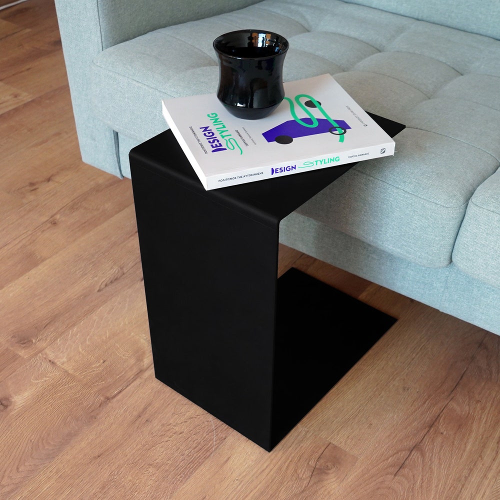 Black C Side Table | Metal Coffee Table | C Table | Black Coffee Table - Image 7