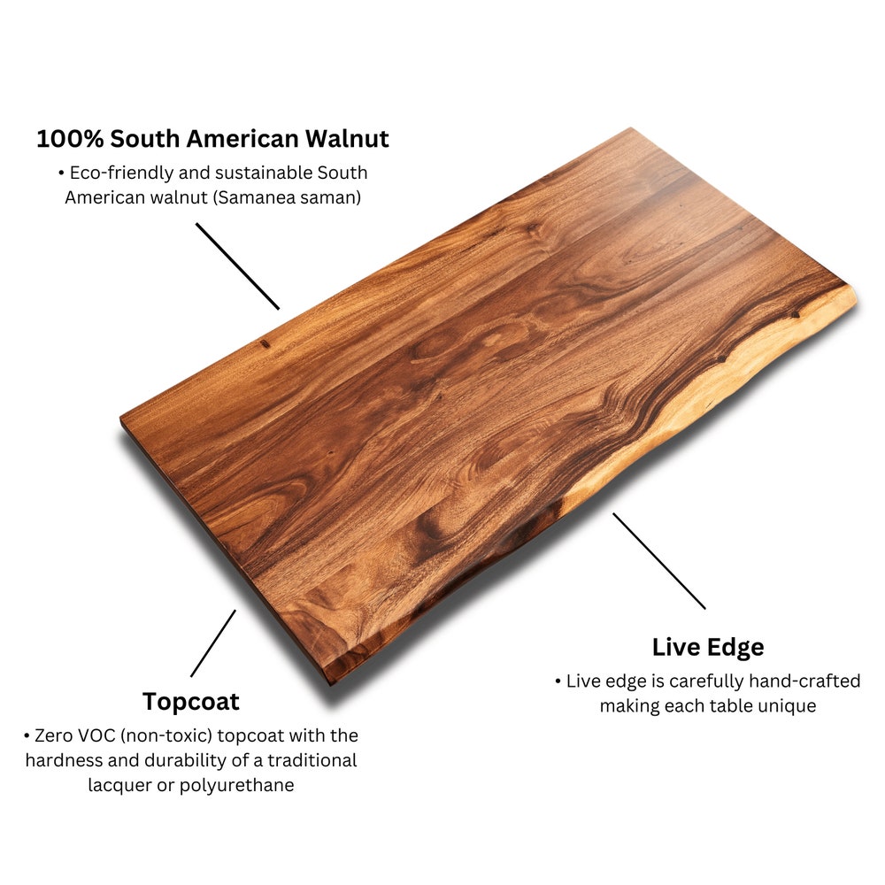 Tabletop - South American Walnut, Tabletop No Legs, Live Edge Table, Desk Tabletop, Coffee Tabletop, Console Tabletop, Walnut Tabletop - Image 2