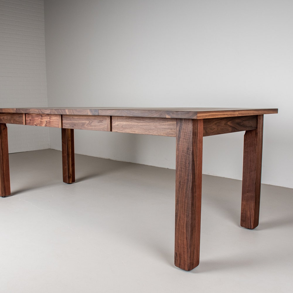 Walnut Dining Table with Walnut Dining Chairs, Walnut Tables Extendable, Kitchen Table and Chairs Set, Small Extendable Custom Dining Table - Image 7