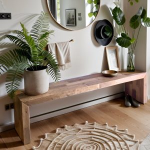 Modern Farmhouse Reclaimed Wood Bench, Entryway Storage Bench, Narrow Mudroom Shoe Seating, Reclaimed Wood Patio Furniture, Hallway Seating