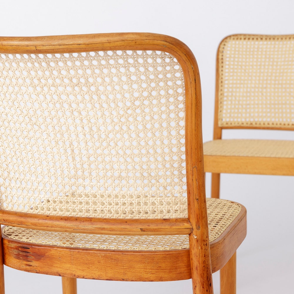 Pair of Bentwood Chairs by Ligna – 1960s-70s Czechoslovakian Design, Beech Wood Frame, Viennese Weaving, Totally up to 6 chairs available - Image 5