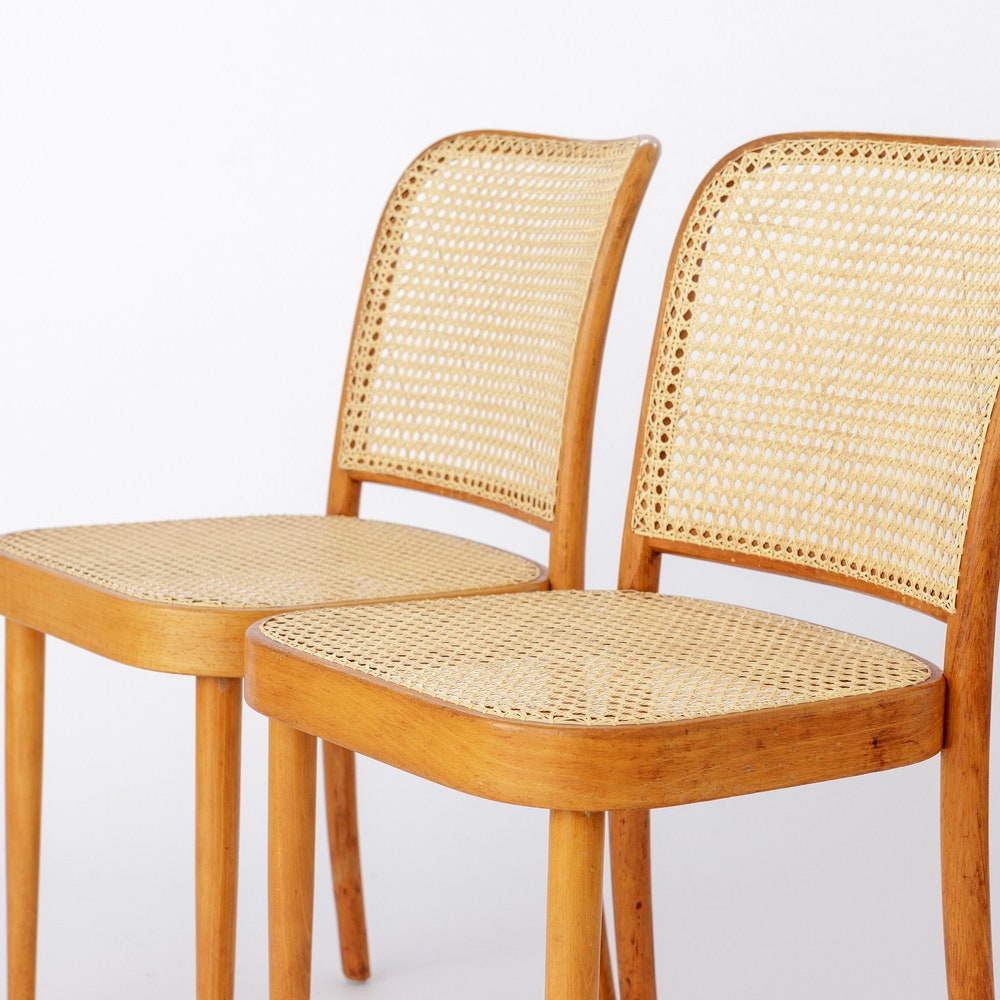 Pair of Bentwood Chairs by Ligna – 1960s-70s Czechoslovakian Design, Beech Wood Frame, Viennese Weaving, Totally up to 6 chairs available - Image 8