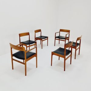 Danish teak dining chairs by Johannes Nogaard 1960s, set of 6