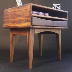 Set Of 2 Bedside Tables, Pair of nightstands fabricated in American Walnut,  2 Drawer Bedside Table, Nightstands organizer,
