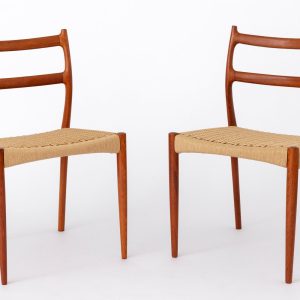 Pair of Vintage Danish Teak Dining Chairs by Søren Ladefoged for SL Møbler – 1960s, Paper Cord Seats