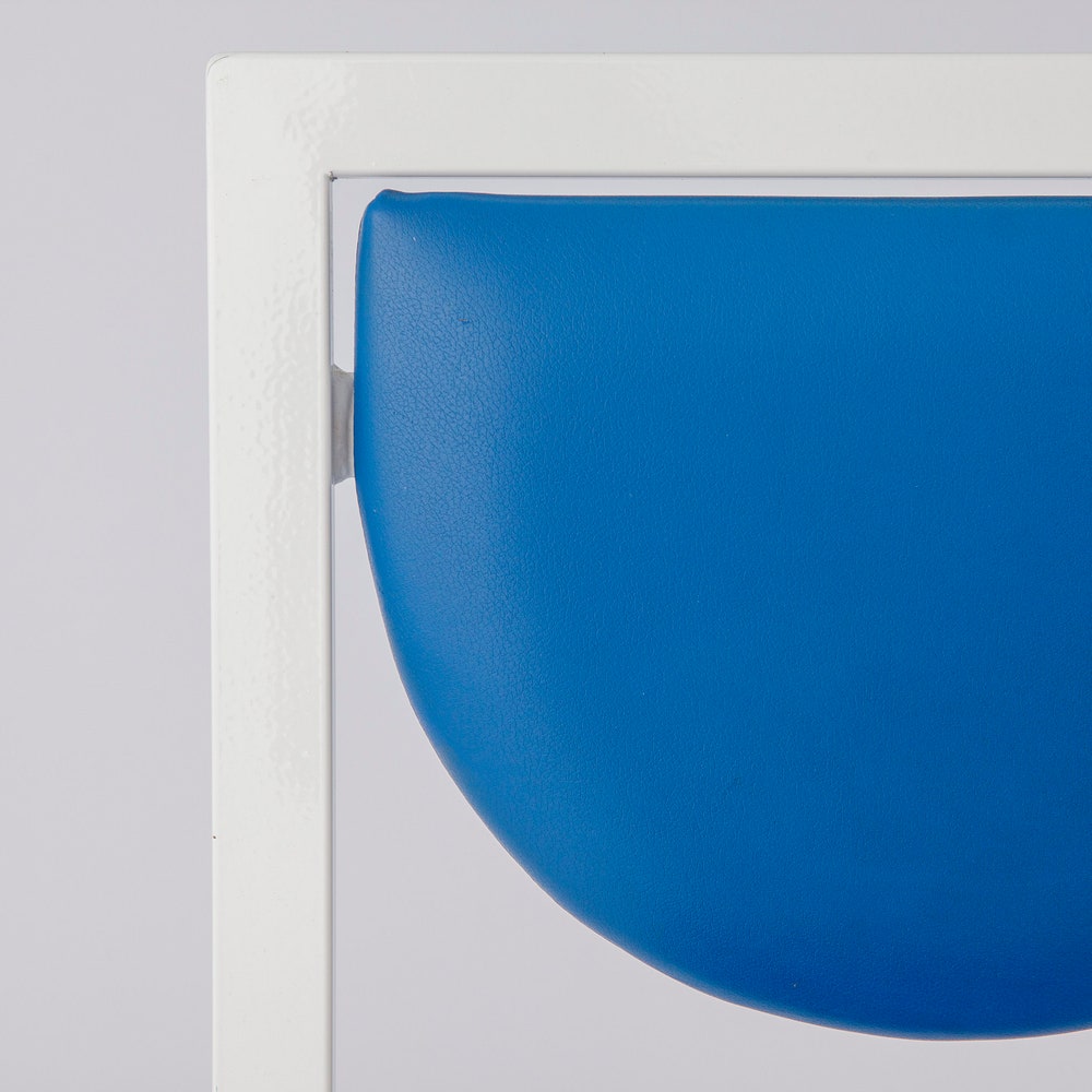 Pair of Vintage Karl Friedrich Förster Chairs, 1980s – White Metal Frame & Blue Skai Upholstery - Image 9