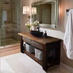 Handcrafted Bathroom Rustic Vanity with Reclaimed Wood - Solid Farmhouse Decor for Your Bathroom Countertop, Gift for Her/Woman