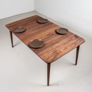 Extra Long Dining Table, Mid Century Extension Table with Leaves and Extra Support Leg, Expandable Walnut Dining Table, 10 Foot Table