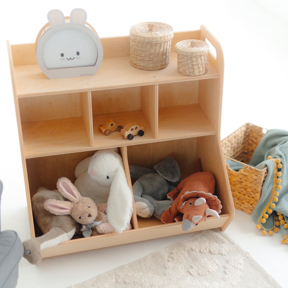 Montessori-Inspired Toy Storage Shelf - Handmade Kids Room Organizer, Montessori furniture, Toddler bookshelf, Classroom open shelf - Image 5