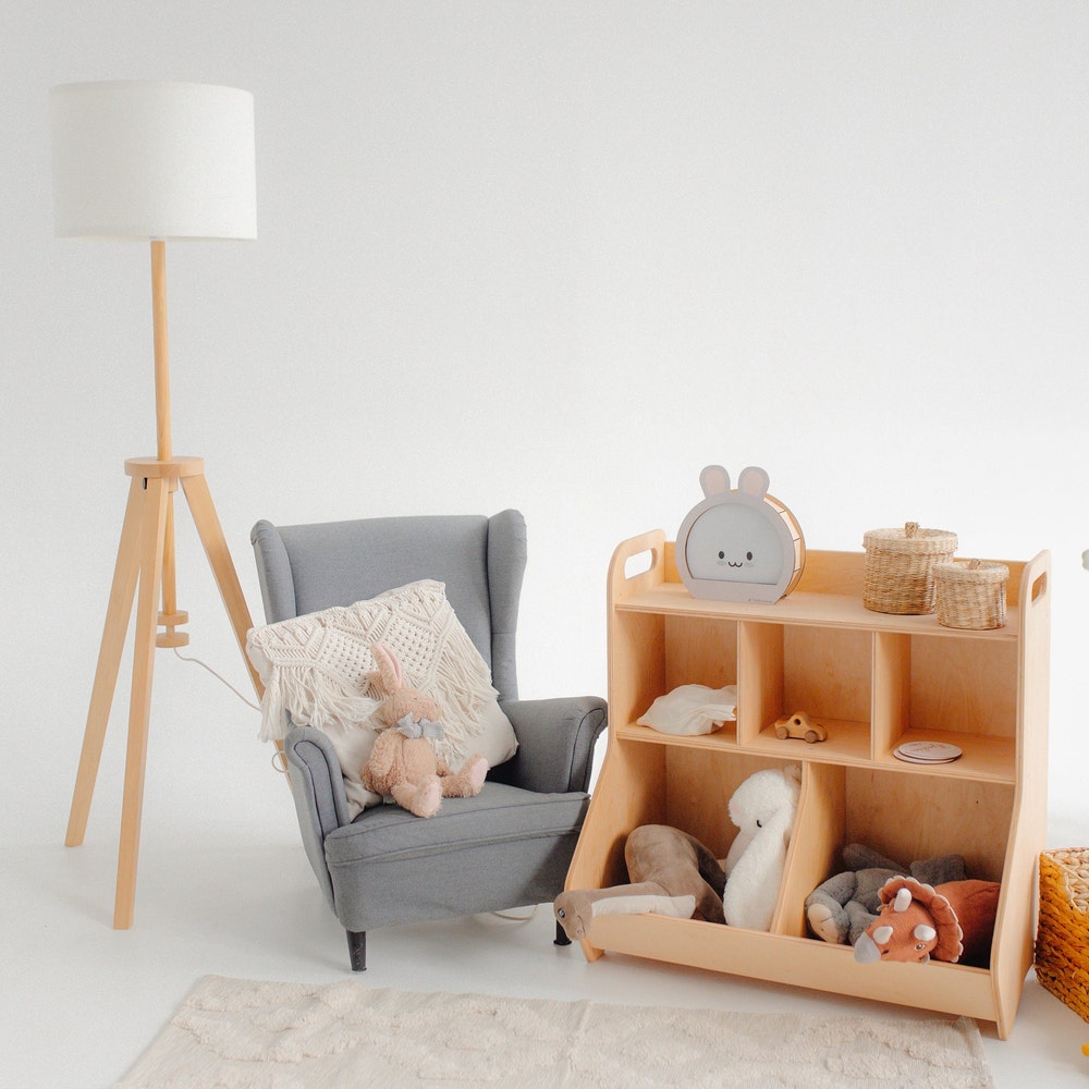 Montessori-Inspired Toy Storage Shelf - Handmade Kids Room Organizer, Montessori furniture, Toddler bookshelf, Classroom open shelf - Image 3