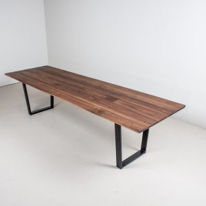 Kitchen Dining Table Wood, Walnut Table with Bevel Edge, Large Walnut Dining Table, 10 Person Dining Table, 10 Foot Walnut Table Table