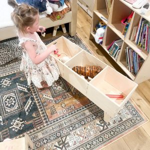 Montessori Wooden Book Bin Bookshelf Storage Cubbies Toddler Bookcase Montessori Toy Storage Nursery Gift Wooden Toy Shelf VAL