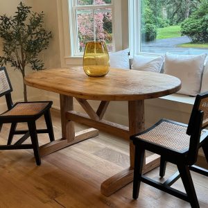 Rustic Wood Oval Dining Table, Oval Small Kitchen Table, Solid Oak Dining Table