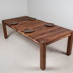 Wood Dining Table Extendable, Large Walnut Dining Table with Leaves, Expanding Walnut Table, Large Walnut Table with Extra Support Leg
