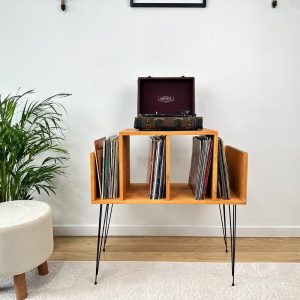 Record Player Stand, Vinyl End Table, Vinyl Console