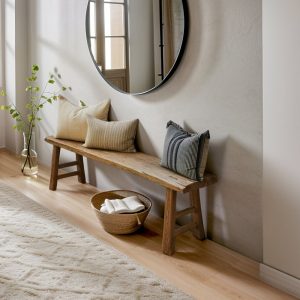 Solid Chesnut Entryway Bench, Handmade Rustic Farmhouse Bench, Reclaimed Wood Patio Furniture, Wooden Hallway Seating, Gift for Her/Woman