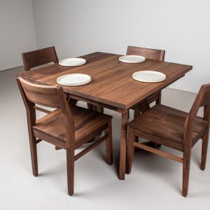 Walnut Table with Extensions,  Square Extendable Walnut Dining Table and Chairs, Wood 42" Square Dining Table with Extensions