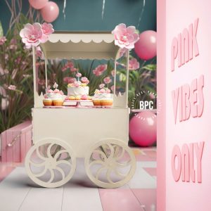 Candy Cart, 4 wheels, Wedding and Birthday decorations, Party Cart, Vendor Display