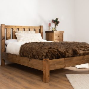 Solid Wood Rustic Farmhouse Bed | Reclaimed Timber Style