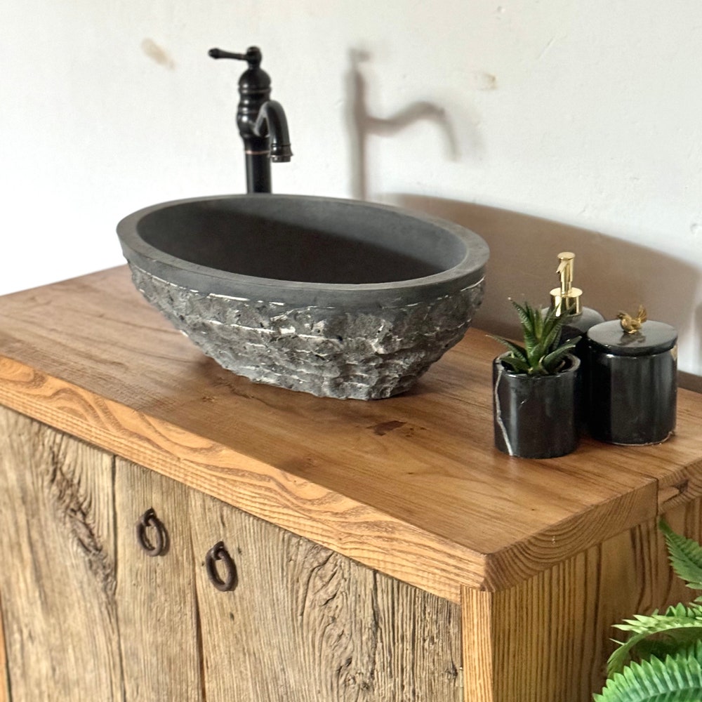 Barn Wood Bathroom Vanity Cabinet, Farmhouse Vanity Bathroom Storage, Reclaimed Wood Vanity Unit - Image 8