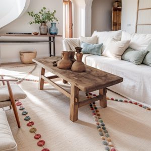 Rustic Wooden Coffee Table for Living Room, Handmade Mid Century Live Edge Table Brown Farmhouse Unique Solid Modern Side Tables