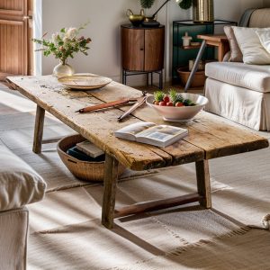 Rustic Coffee Table for Living Room, Handmade Reclaimed Wood, Barnwood Coffee Table, Rustic Natural Finish, Gift for Her/Woman