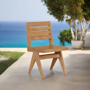Outdoor Dining Chair | Solid Teak Wood and Slats | Chandigarh Chair
